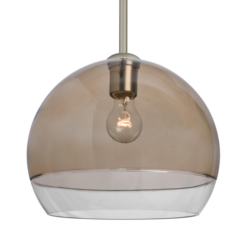 Besa, Ally 12 Stem Pendant, Smoke/Clear, Satin Nickel Finish, 1x60W Medium Base, 15Ft. Stem