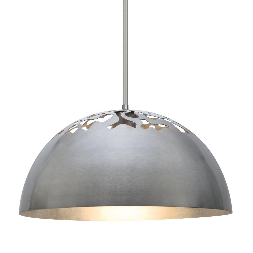 Besa Gordy Stem Pendant, Satin Nickel Finish, 1x60W Medium Base, 15Ft. Cord