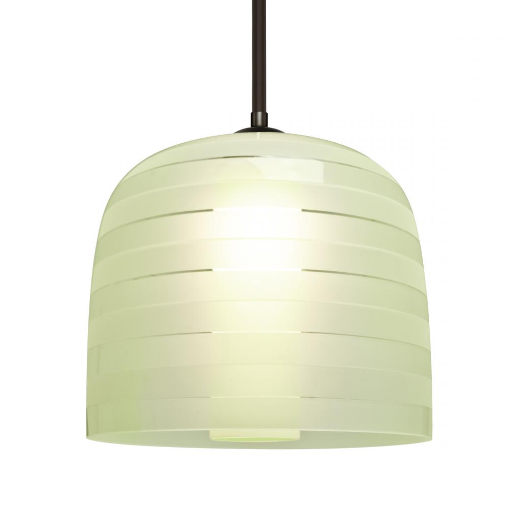 Besa, Mitzi 10 Stem Pendant, Chartreuse, Bronze Finish, 1x9W LED