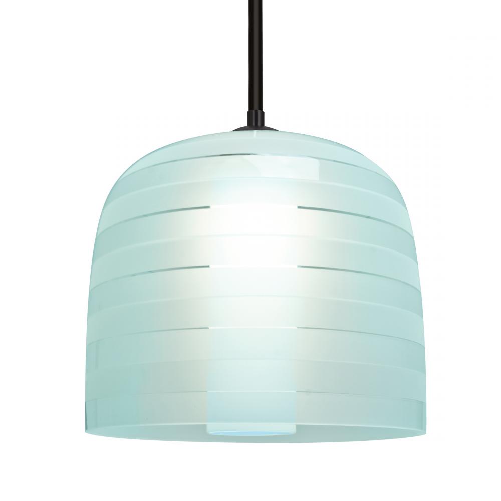 Besa, Mitzi 10 Stem Pendant, Cyan, Black Finish, 1x9W LED
