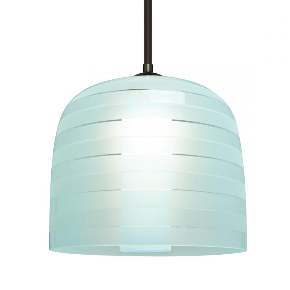 Besa, Mitzi 10 Stem Pendant, Cyan, Bronze Finish, 1x9W LED