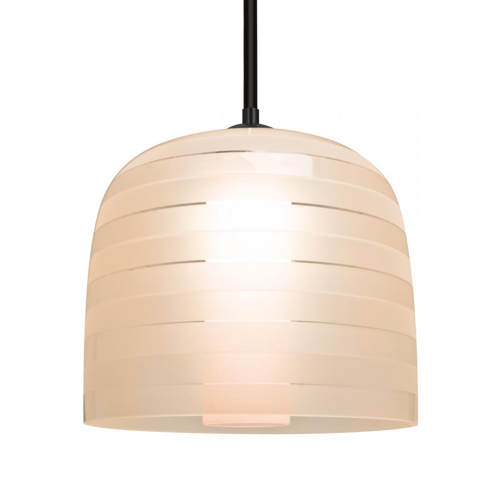 Besa, Mitzi 10 Stem Pendant, Salmon, Black Finish, 1x9W LED