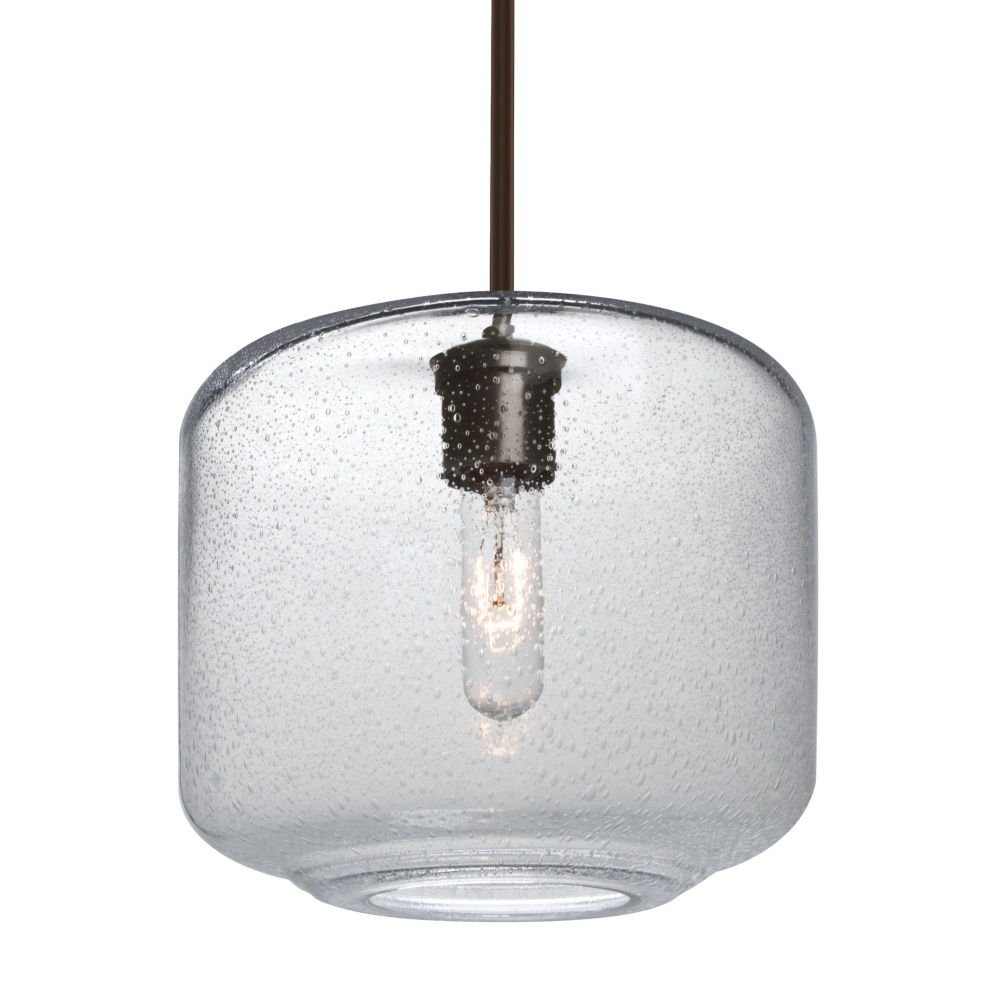 Besa Niles 10 Pendant, Clear Bubble, Bronze Finish, 1x4W LED Filament, 15Ft. Cord