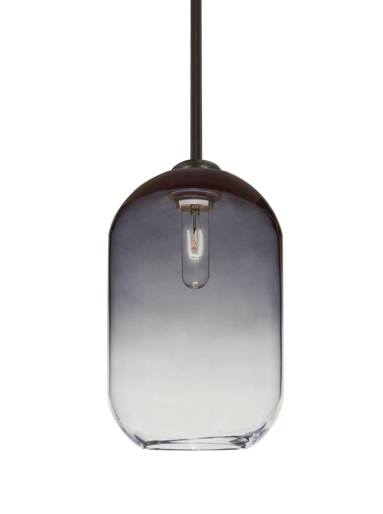 Besa, Omega 12 Stem Pendant, Steel/Clear, Bronze Finish, 1x60W Medium Base