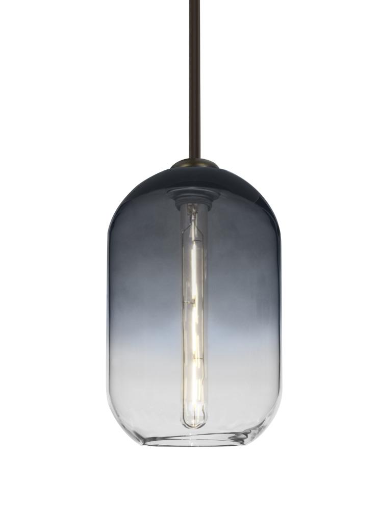 Besa, Omega 12 Stem Pendant, Steel/Clear, Bronze Finish, 1x5W LED Filament