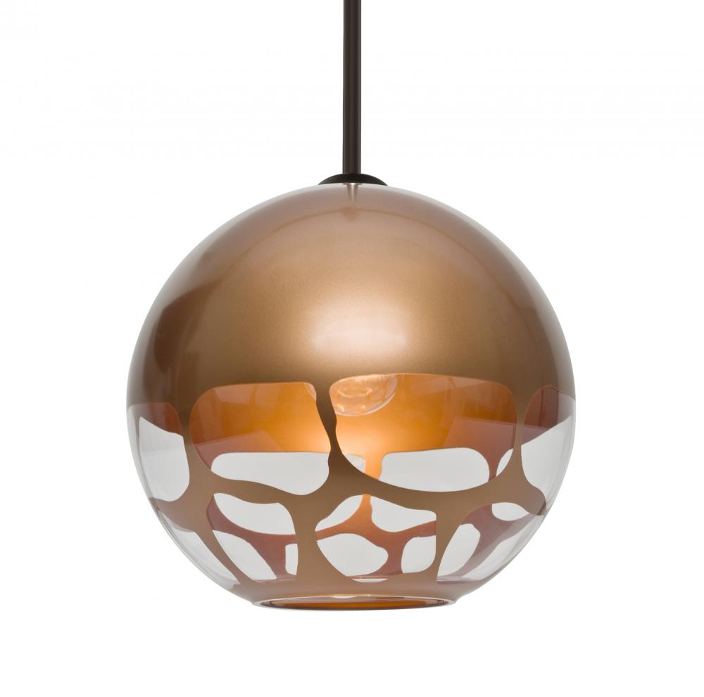 Besa, Rocky Stem Pendant, Copper, Bronze Finish, 1x60W Medium Base, 15Ft. Cord