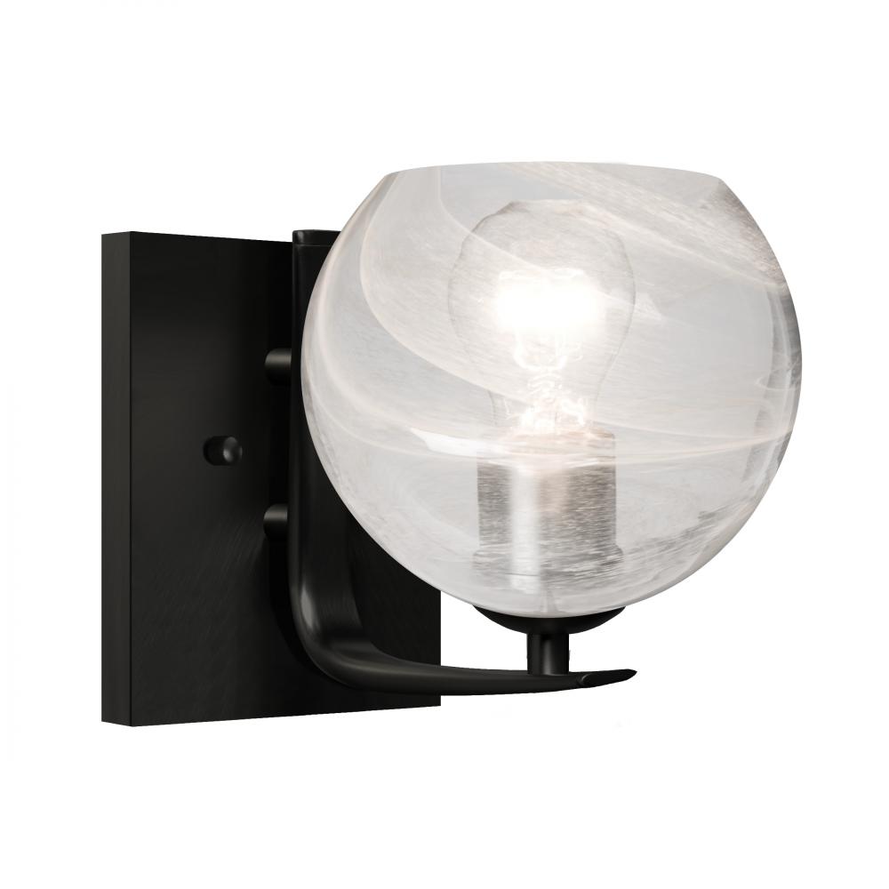 Besa, Jilly Vanity, Vapor Clear, Black Finish, 1x5W LED Filament