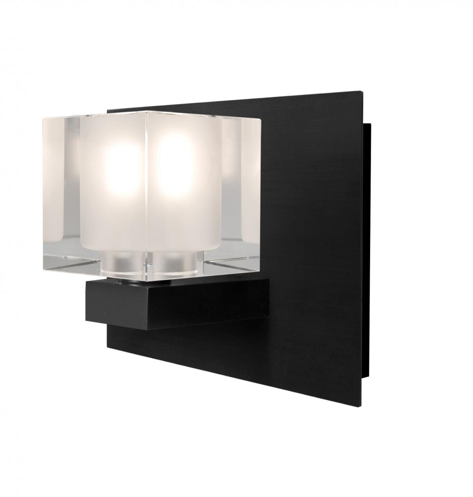 Besa, Bolo Vanity, Clear/Frost, Black Finish, 1x5W LED