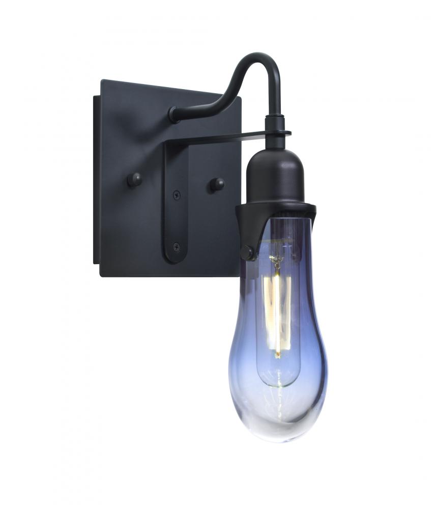 Besa Wish Wall, Blue/Clear, Black, 1x8W LED Filament