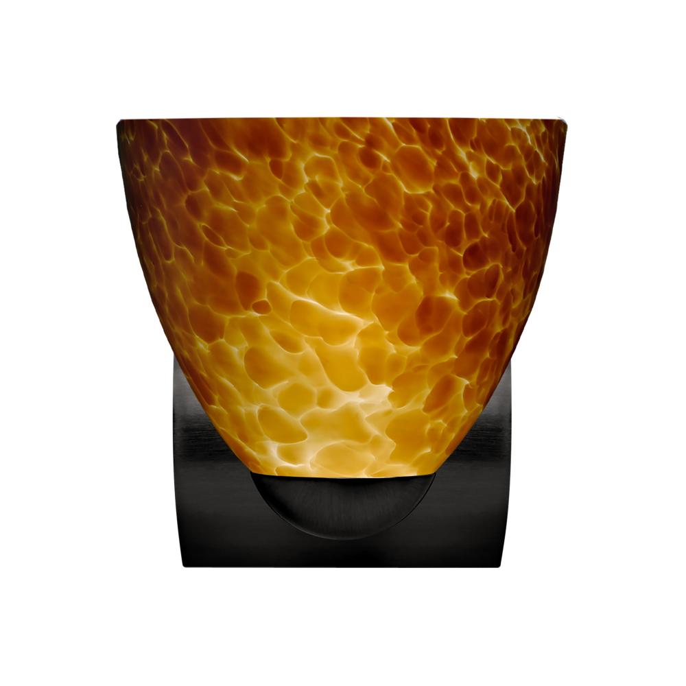 Besa, Sasha Mini Sconce, Amber Cloud, Black Finish, 1x9W LED