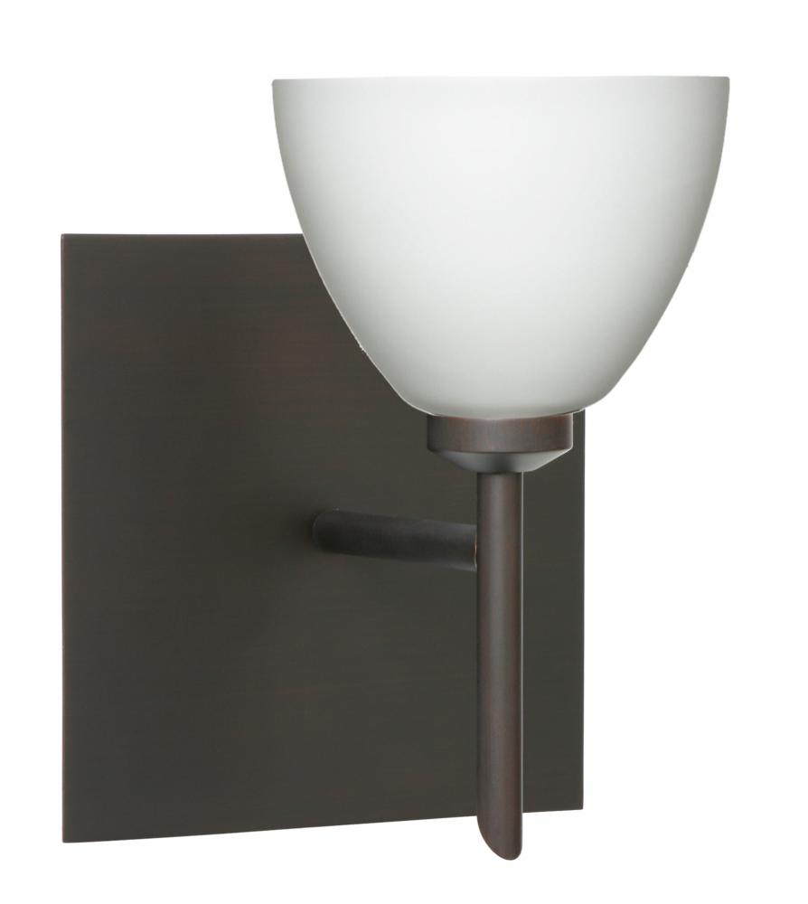 Besa Divi Wall With SQ Canopy 1SW Opal Matte Bronze 1x5W LED