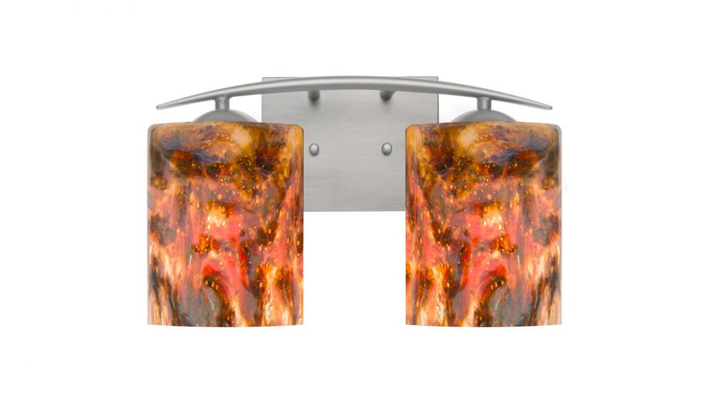 Besa, Lava Vanity, Lava, Satin Nickel Finish, 2x60W Medium Base