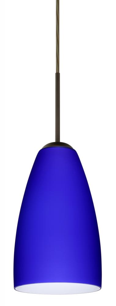 Besa Riva 9 Pendant For Multiport Canopy Bronze Cobalt Blue Matte 1x75W Medium Base