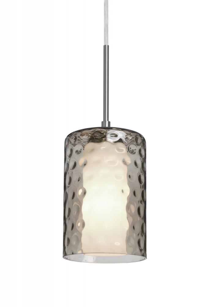 Besa, Esa Cord Pendant For Multiport Canopy, Smoke, Satin Nickel Finish, 1x5W LED