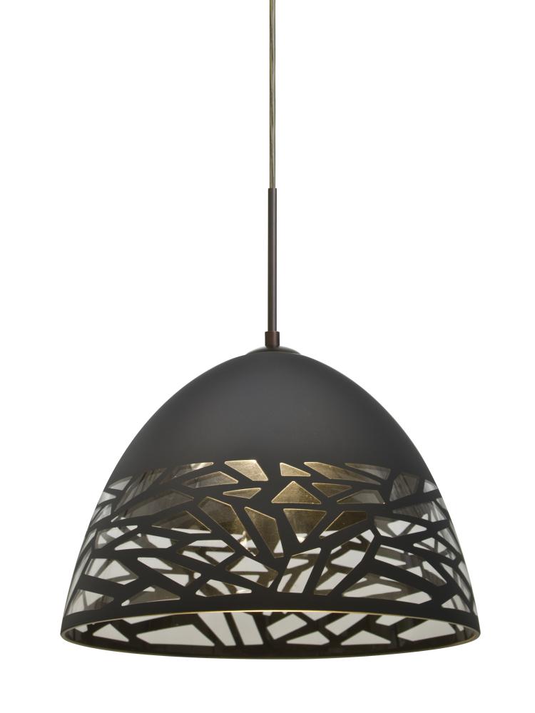 Besa Kiev Pendant for Multiport Canopy, Black, Bronze Finish, 1x9W LED