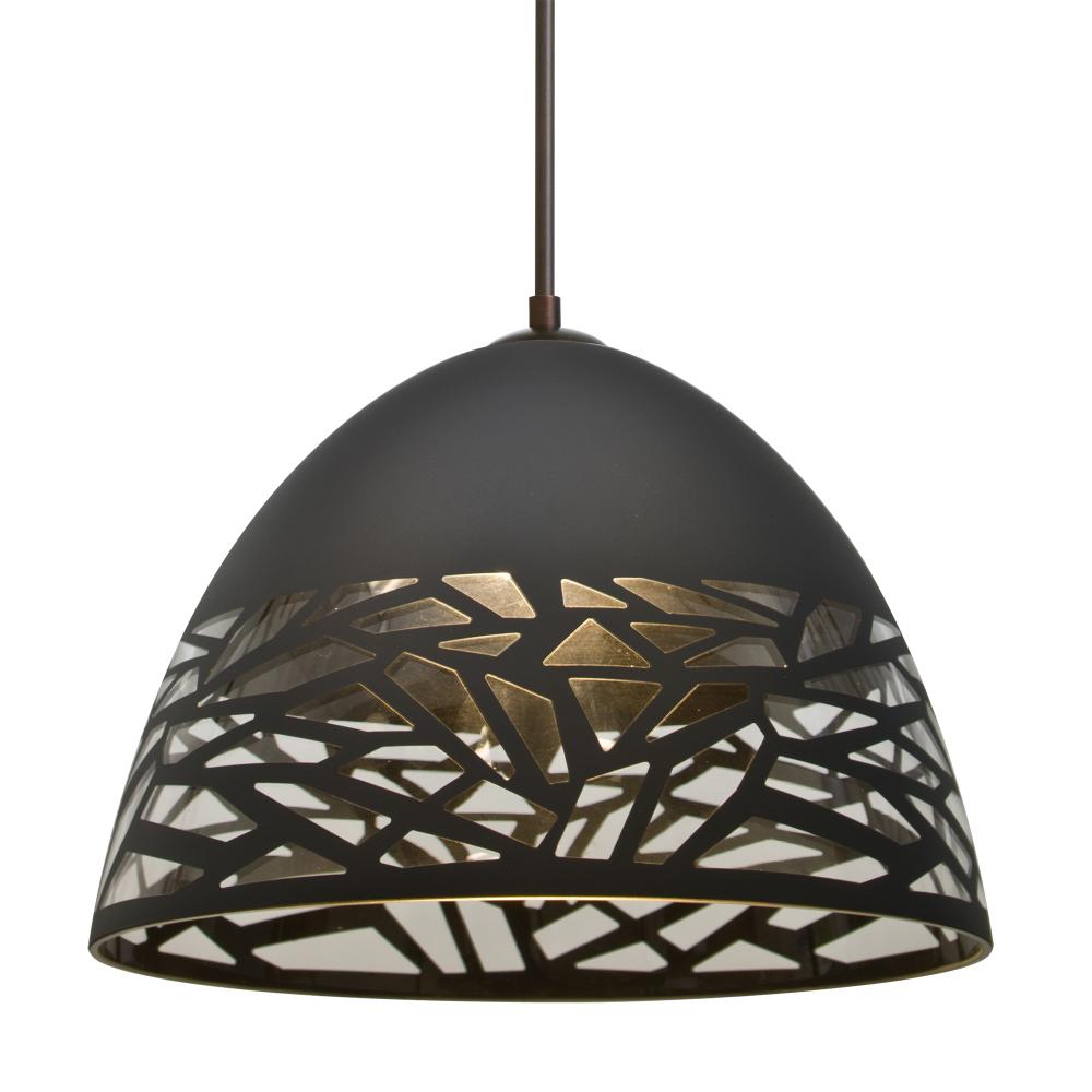 Besa Kiev Pendant for Multiport Canopy, Black, Bronze Finish, 1x9W LED, 15Ft. Cord