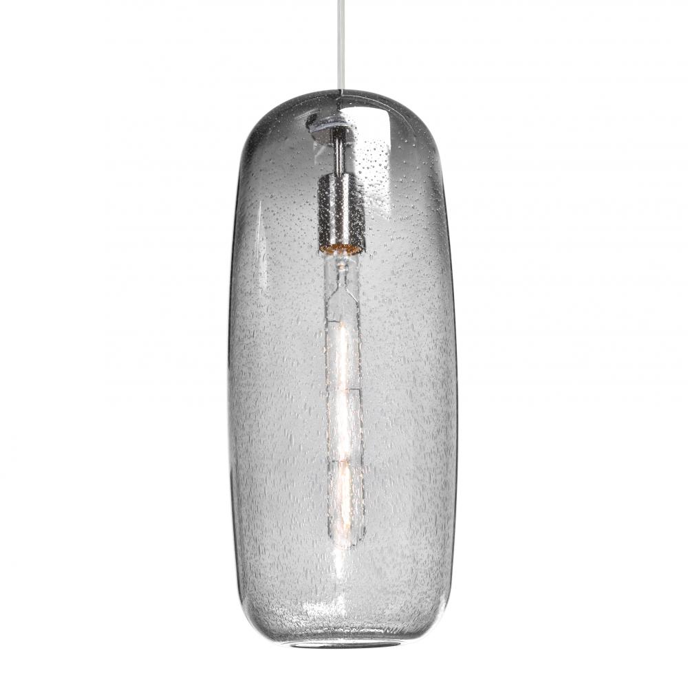 Besa, Pinot 18 Cord Pendant for Mulitport Canopy, Clear Bubble, Satin Nickel FInish 1