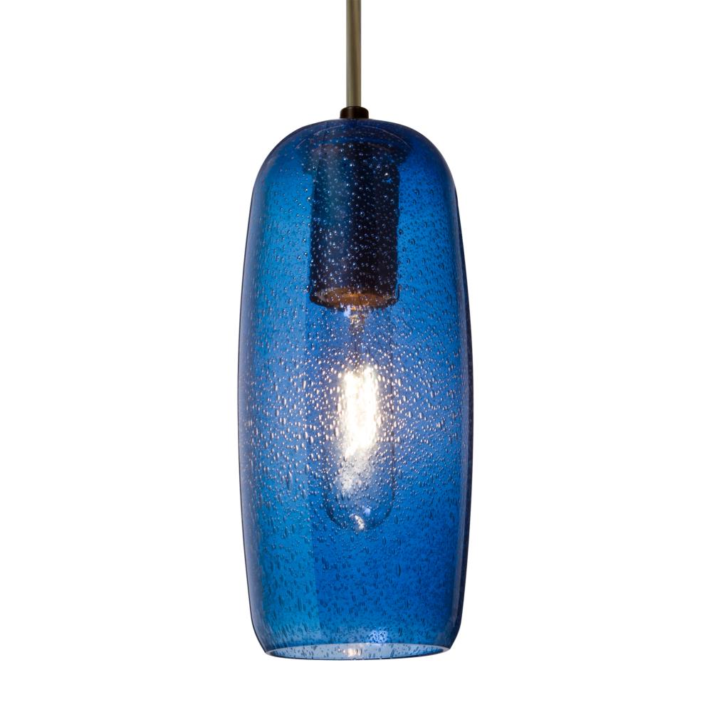 Besa, Pinot 9 Cord Pendant for Mulitport Canopy, Blue Bubble, Bronze FInish 1x40W LED