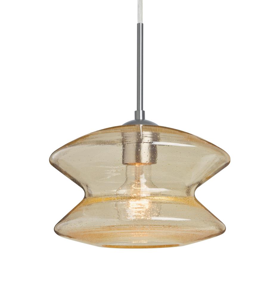 Besa, Zen Cord Pendant For Multiport Canopy, Gold Bubble, Satin Nickel Finish, 1x60W