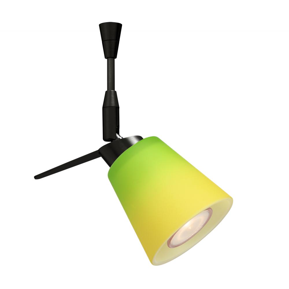 Besa, Canto 3 Spotlight, Bicolor Green/Yellow, Black Finish, 1x35W MAX GU5.3 Base