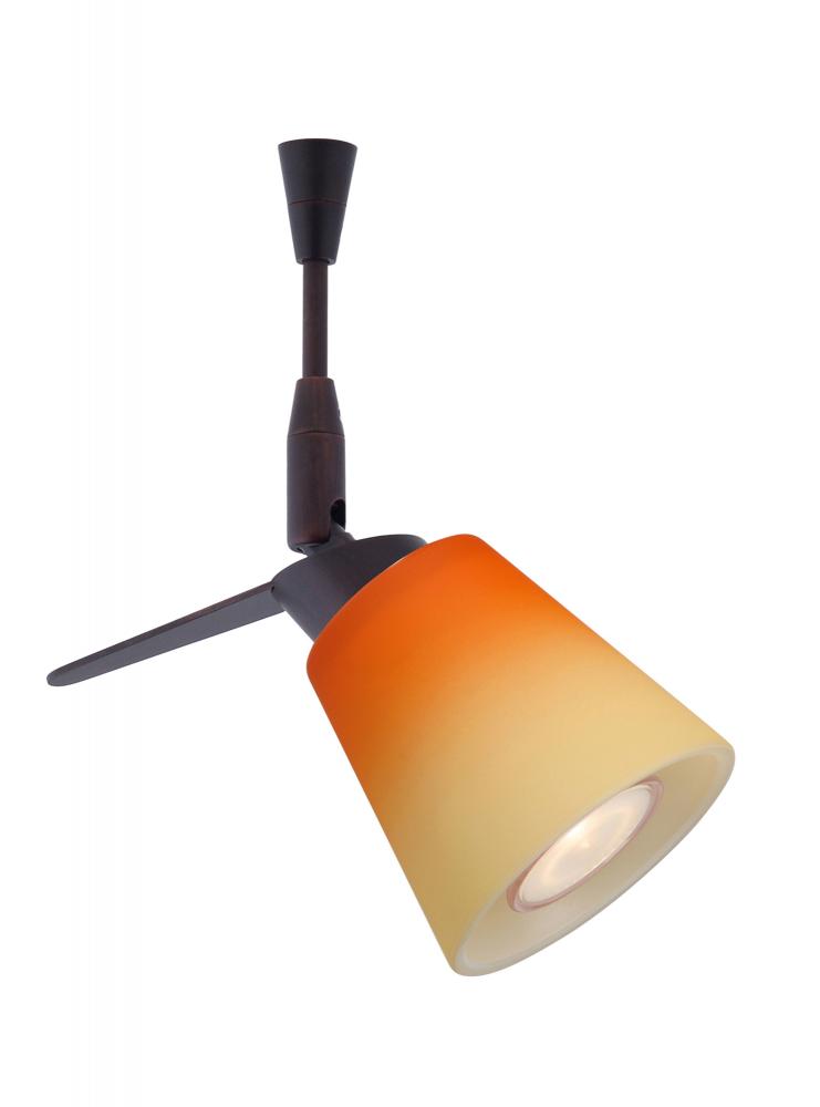 Besa Spotlight With 6" Stem Canto 3 Bronze Bicolor Orange/Pina 1x35W Halogen Mr11