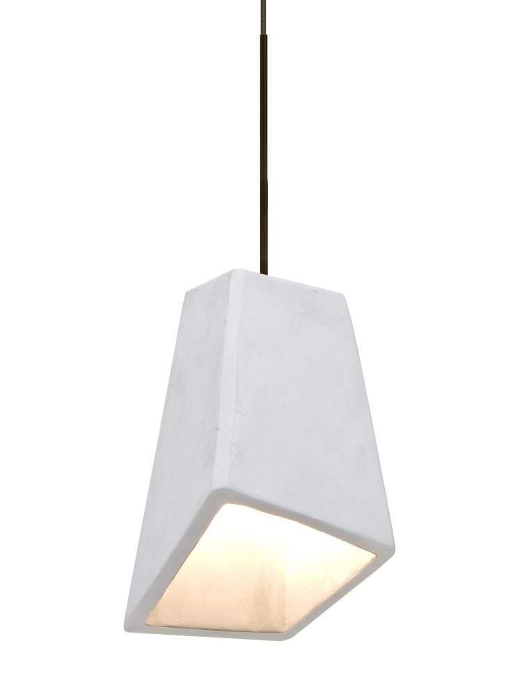 Besa Skip Cord Pendant For Multiport Canopy, White, Bronze Finish, 1x9W LED