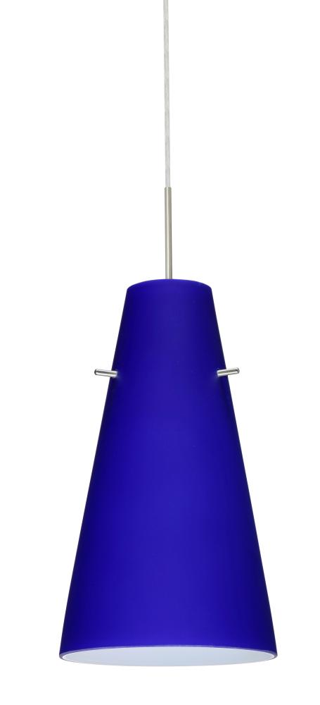 Besa Cierro LED Pendant For Multiport Canopy J Cobalt Blue Matte Satin Nickel 1x9W LE
