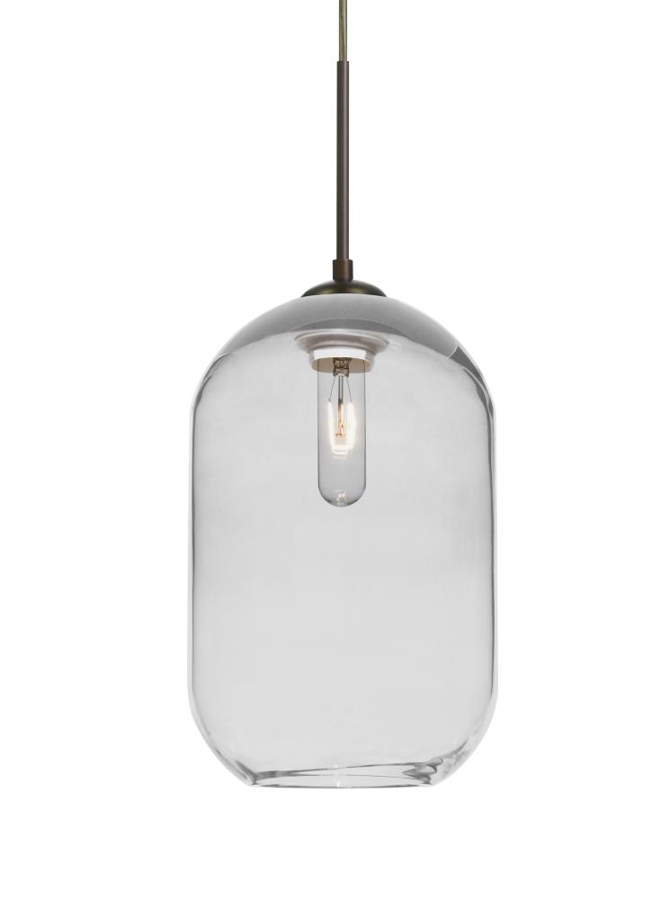 Besa, Omega 12 Cord Pendant For Multiport Canopies,Clear, Bronze Finish, 1x60W Medium