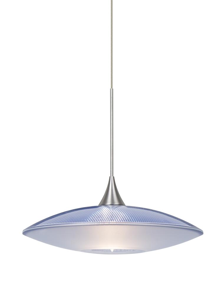Besa Pendant For Multiport Canopy Spazio Satin Nickel Blue/Frost 1x5W LED