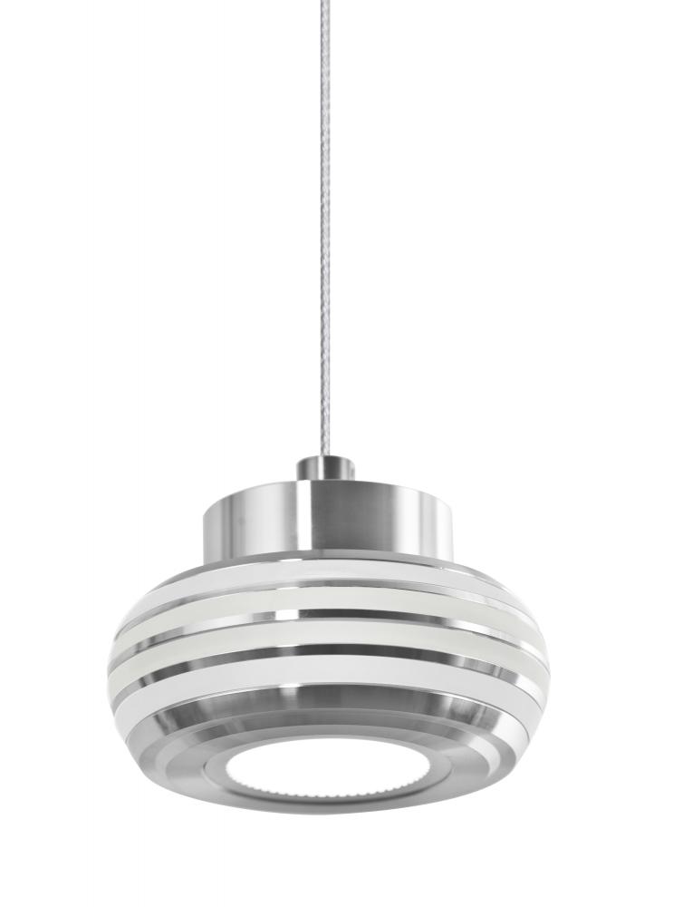 Besa, Flower Cord Pendant For Multiport Canopy, Frost/Clear, Satin Nickel Finish, 1x3