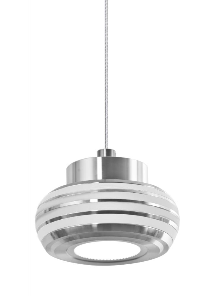 Besa, Flower Cord Pendant For Multiport Canopy, Frost/Frost, Satin Nickel Finish, 1x3