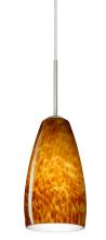 Besa Lighting 1BT-150918-MED-SN - Besa Chrissy Pendant Satin Nickel Amber Cloud 1x50W B10 Medium Base