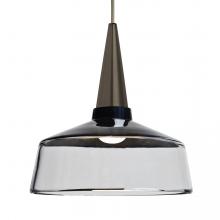 Besa Lighting 1JC-BARON10BK-LED-BR-L - Besa, Baron 10 Cord Pendant, Black/Clear, Bronze Finish, 1x9W LED, 15Ft. Option