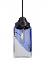 Besa Lighting 1JC-BLINKBL-BK - Besa, Blink Cord Pendant, Trans. Blue/Clear, Black Finish, 1x60W Medium Base