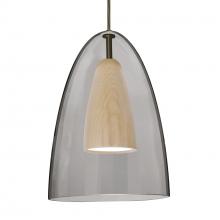 Besa Lighting 1JC-DANOSMNA-LED-BR-L - Besa, Dano Cord Pendant, Smoke/Natural, Bronze Finish, 1x9W LED, 15Ft. Cord