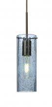 Besa Lighting 1JC-JUNI10BL-BR - Besa, Juni 10 Cord Pendant, Blue Bubble, Bronze, 1x60W Medium Base