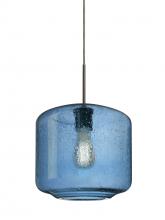 Besa Lighting 1JC-NILES10BL-EDIL-BR-L - Besa Niles 10 Pendant, Blue Bubble, Bronze Finish, 1x4W LED Filament, 15Ft. Cord