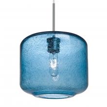 Besa Lighting 1JC-NILES10BL-SN-L - Besa Niles 10 Pendant, Blue Bubble, Satin Nickel Finish, 1x60W Medium Base T10, 15Ft.