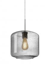 Besa Lighting 1JC-NILES10CL-EDIL-SN-L - Besa Niles 10 Pendant, Clear Bubble, Satin Nickel Finish, 1x4W LED Filament, 15Ft. Co