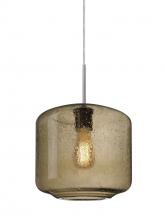 Besa Lighting 1JC-NILES10SM-EDIL-SN-L - Besa Niles 10 Pendant, Smoke Bubble, Satin Nickel Finish, 1x4W LED Filament, 15Ft. Co