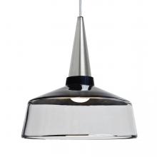 Besa Lighting 1JT-BARON10BK-LED-SN-L - Besa, Baron 10 Cord Pendant, Black/Clear, Satin Nickel Finish, 1x9W LED, 15Ft. Option