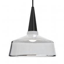 Besa Lighting 1JT-BARON10WH-LED-BK-L - Besa, Baron 10 Cord Pendant, White/Clear, Black Finish, 1x9W LED, 15Ft. Option