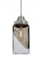 Besa Lighting 1JT-BLINKSM-SN - Besa, Blink Cord Pendant, Trans. Smoke/Clear, Satin Nickel Finish, 1x60W Medium Base