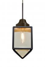 Besa Lighting 1JT-BRAVOBK-BR - Besa, Bravo Cord Pendant, Black/Gold Bubble, Bronze Finish, 1x60W Medium Base