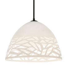Besa Lighting 1JT-KIEVWH-LED-BK - Besa Kiev Pendant, White, Black Finish, 1x9W LED