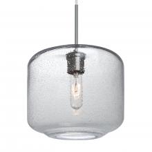 Besa Lighting 1JT-NILES10CL-SN-L - Besa Niles 10 Pendant, Clear Bubble, Satin Nickel Finish, 1x60W Medium Base T10, 15Ft