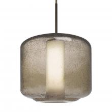 Besa Lighting 1JT-NILES10SO-LED-BR - Besa Niles 10 Pendant, Smoke Bubble/Opal, Bronze Finish, 1x5W LED