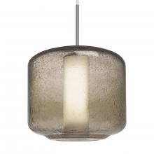 Besa Lighting 1JT-NILES10SO-SN-L - Besa Niles 10 Pendant, Smoke Bubble/Opal, Satin Nickel Finish, 1x60W Medium Base T10,