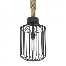 Besa Lighting 1JT-SULTANA-C-BK-L - Besa Sultana Cylinder Rope Pendant, Black, 1x40W T10, 15Ft. Cord