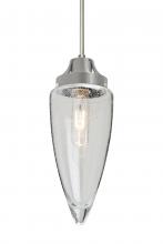 Besa Lighting 1JT-SULUCL-SN - Besa, Sulu Cord Pendant, Clear Bubble, Satin Nickel Finish, 1x60W Medium Base